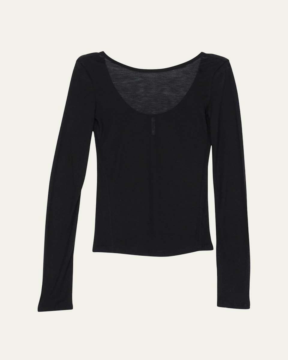 Long-Sleeve Low Back Tee